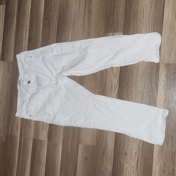 H&H Harmony & Havoc White Denim Stretch Capris Size 14 Inseam 23 - Picture 1 of 5
